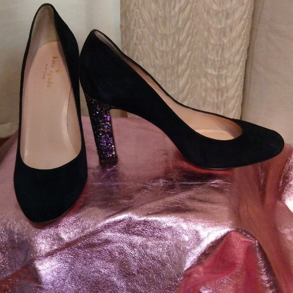 Kate Spade dark navy blue  Sparkle Heels .